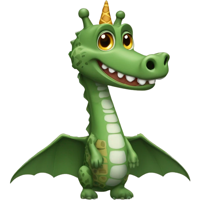 Rocodile avec des ailes de chauve souris et un cou de girafe  emoji