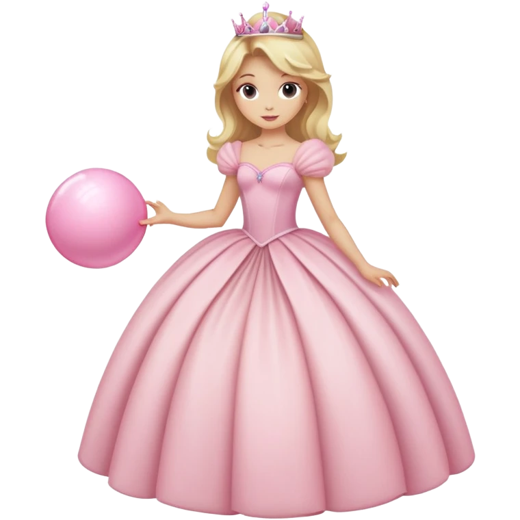 blonde Caucasian princess with puffy light pink ball gown emoji