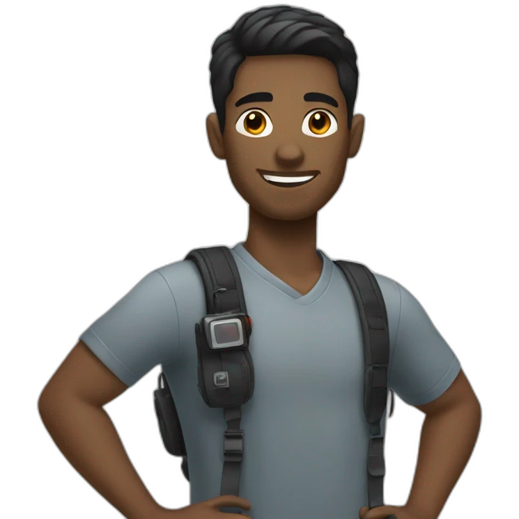 black male photographer with short black hair emoji