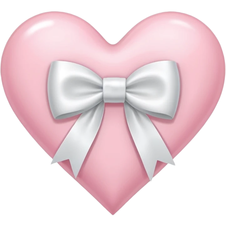 Light pink heart with white ribbon bow emoji