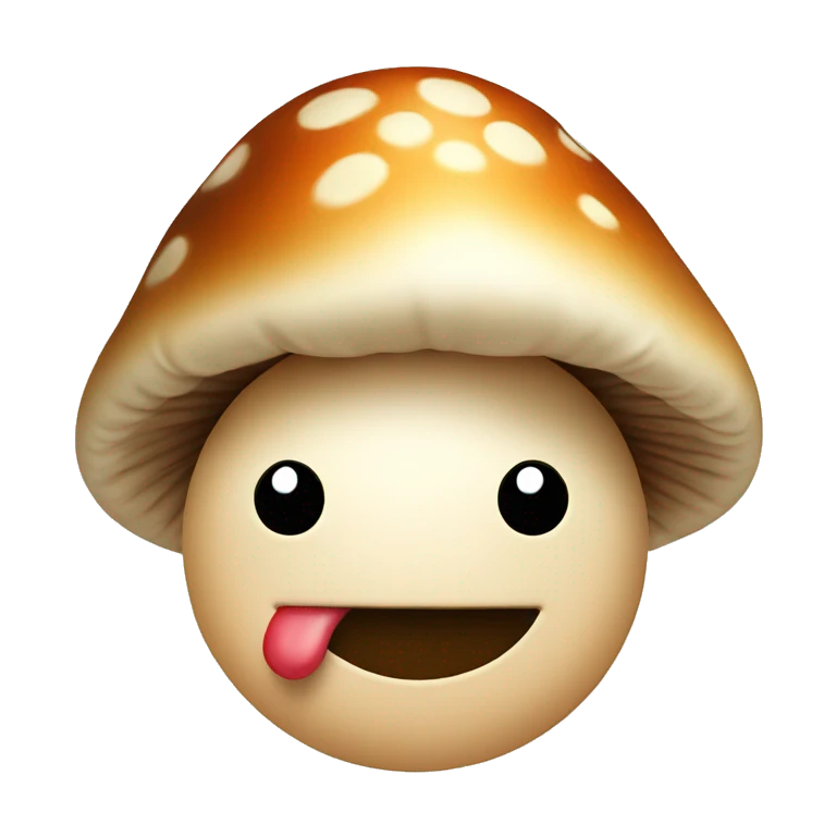 smiley with mushroom hat emoji