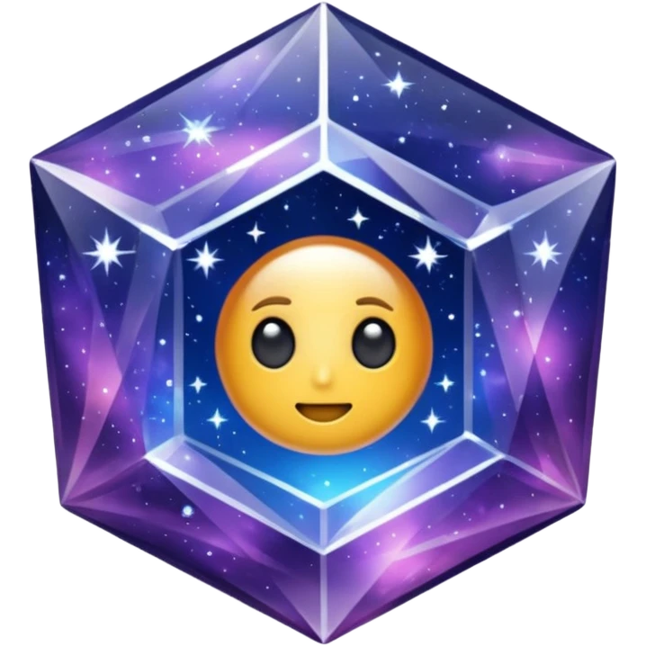 Galaxy within a crystal emoji