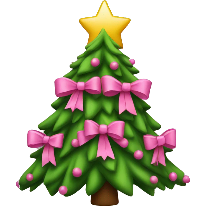 Christmas tree with pink bows emoji