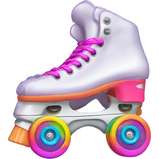 roller skate with rainbow laces and neon wheels emoji