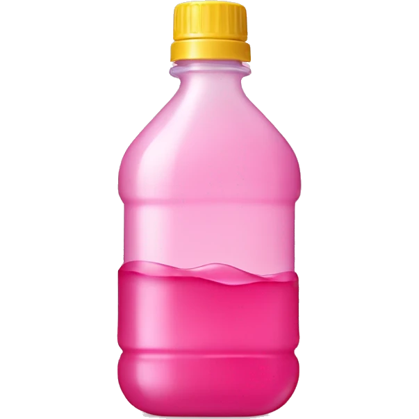 plastic bottle with crystaline pink liquid emoji