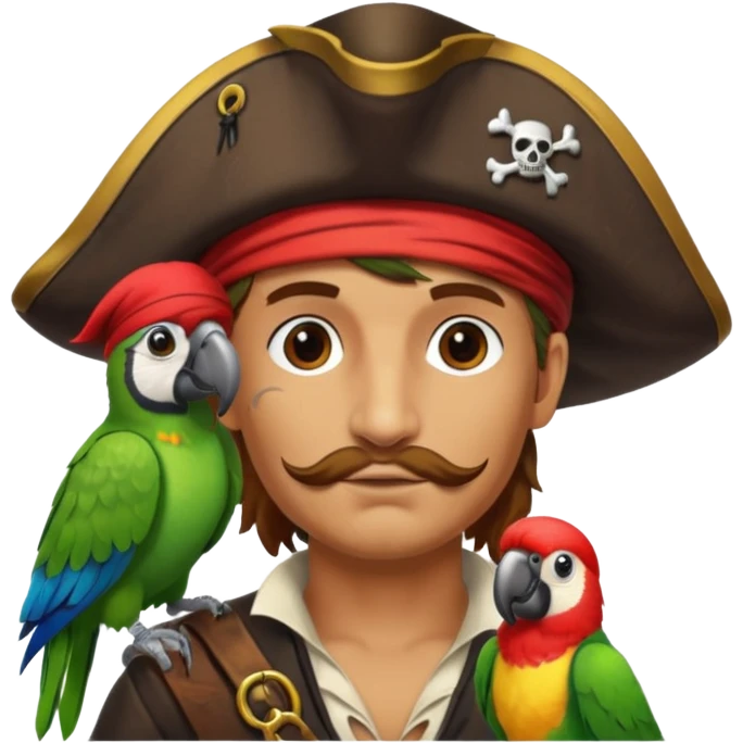 pirate and parrot emoji