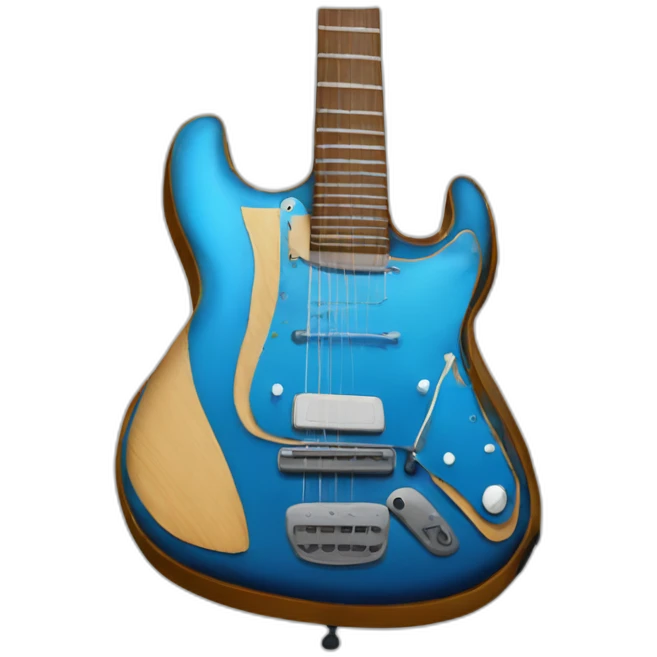 Guitare électrique bleue emoji