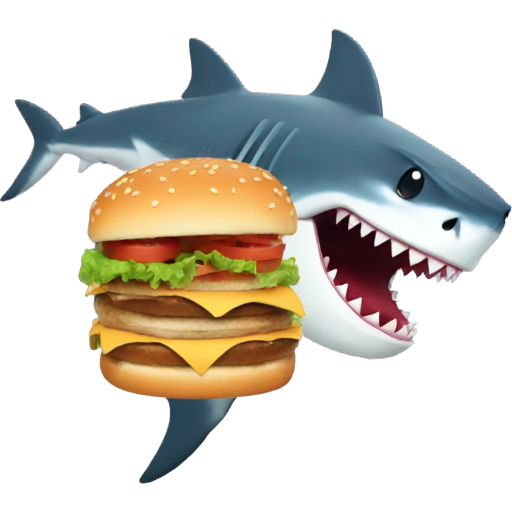 shark eating a burg emoji