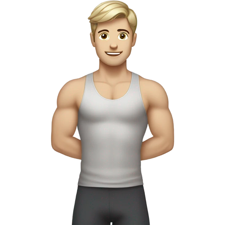 White brown hair no beard young male doing pilates emoji