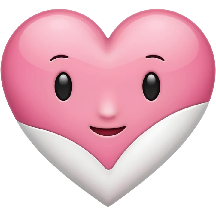 Coração metade rosa e metade branco emoji emoji