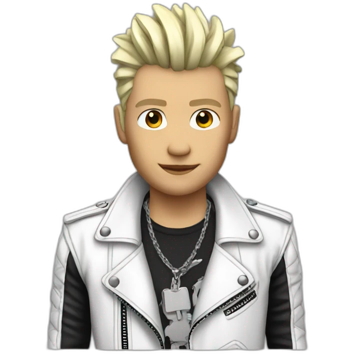 Punk male-white leather jacket emoji