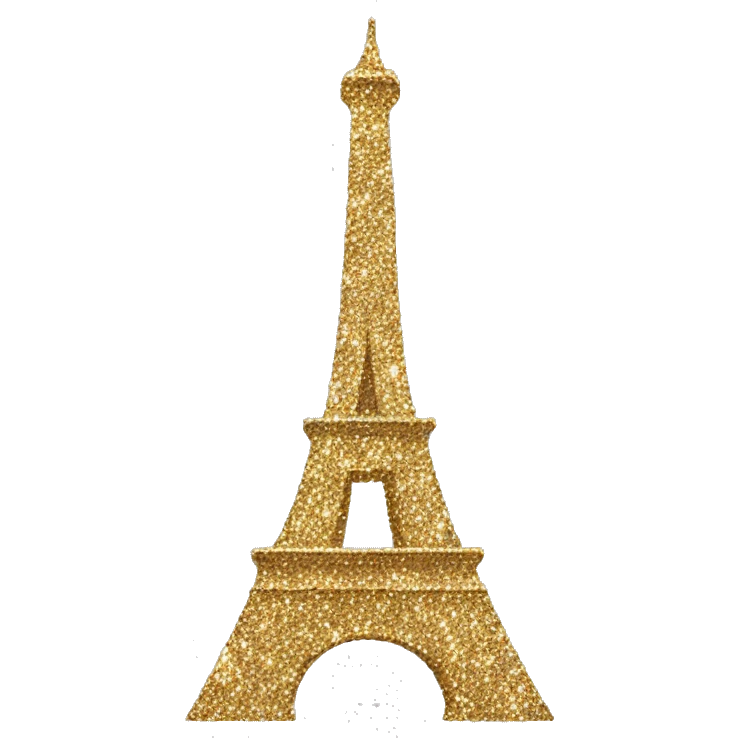 Golden and glitter Eiffel Tower emoji