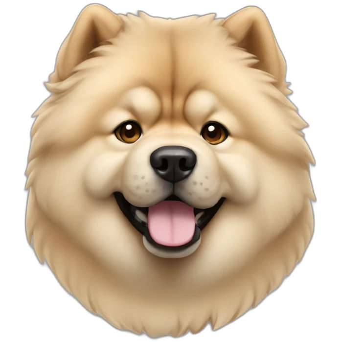 Cream Chow chow dog emoji