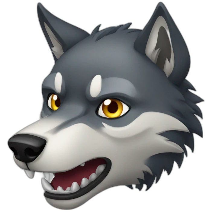 Scary wolf emoji