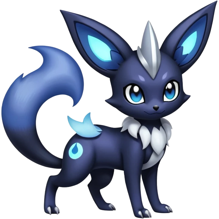 Nebulae Edgy Gothic Dark Silvery Noibat-Meowstic-Umbreon-Fakémon-hybrid-creature (full body)  emoji