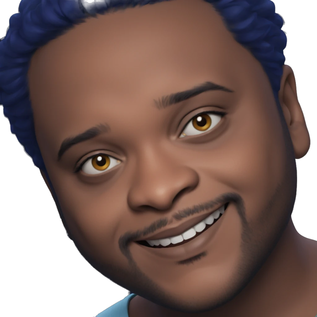 blue haired girl portrait emoji