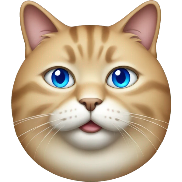 Fat cat with Blue eyes emoji