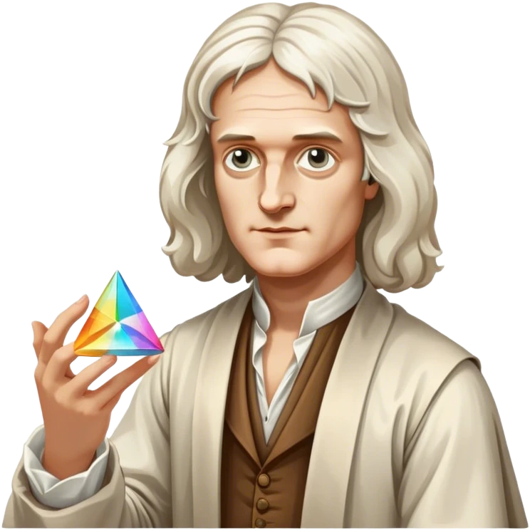 isaac newton with a  prism in his hand emoji