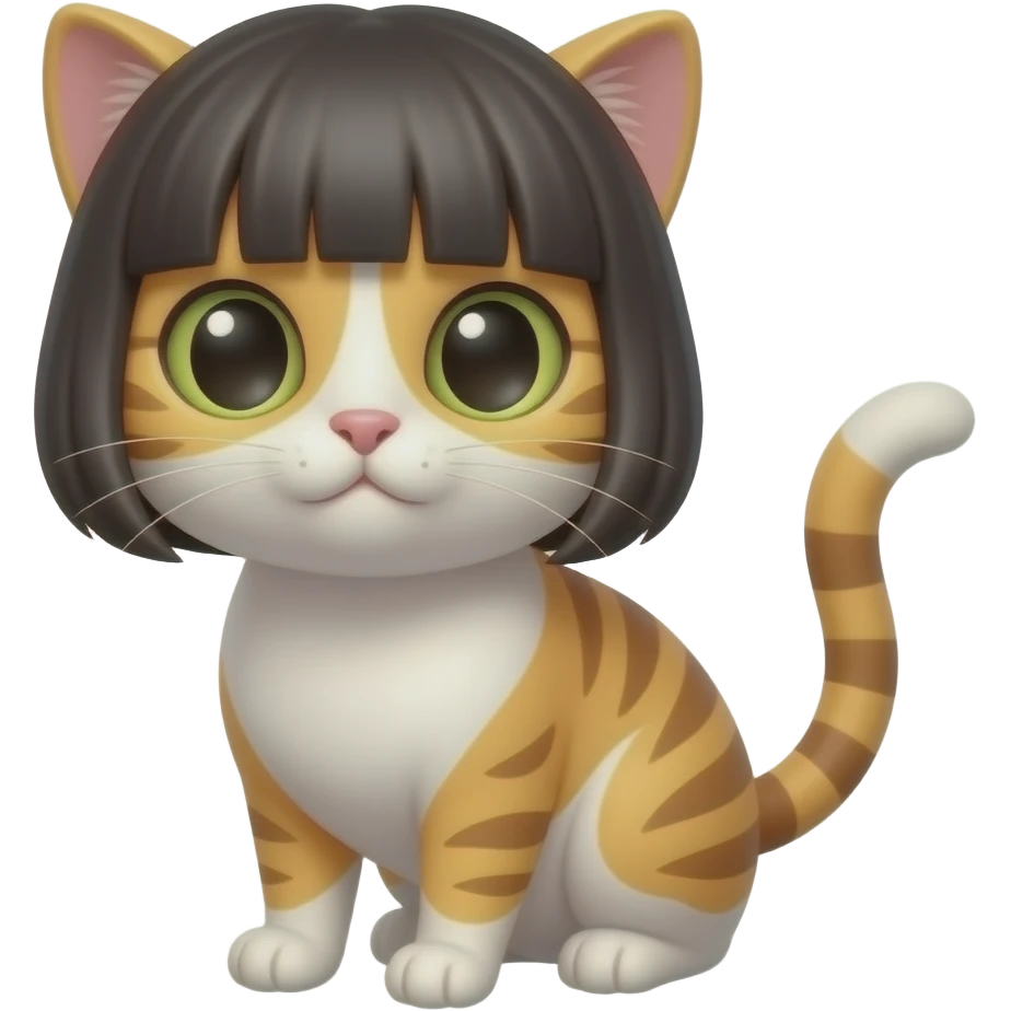 cat with straight bangs emoji