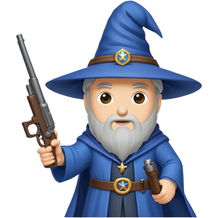 A wizard 🧙 holding a gun 🔫 emoji
