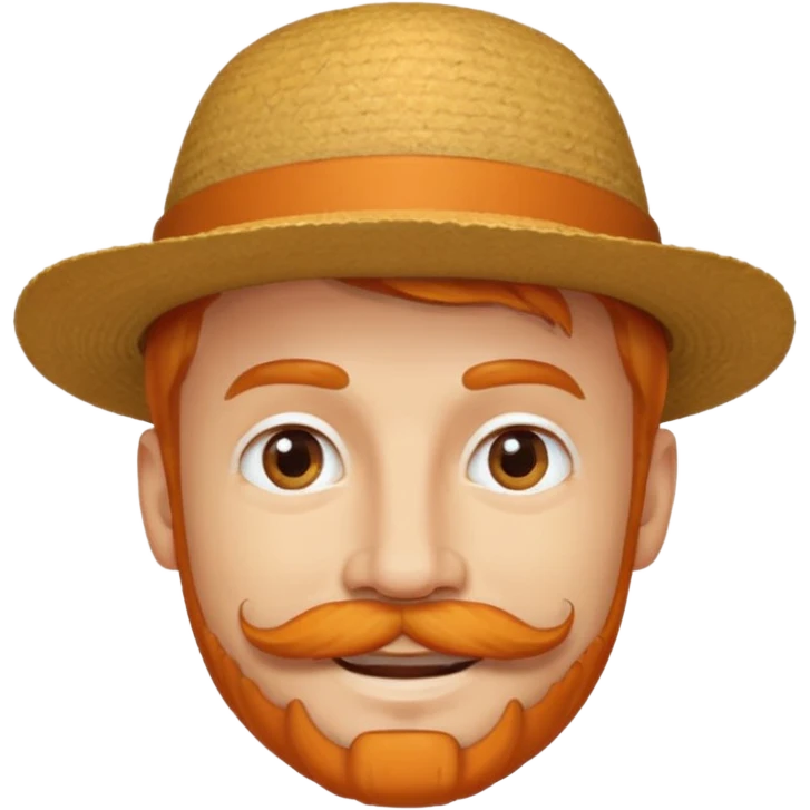 orange-haired mustache man with hat emoji