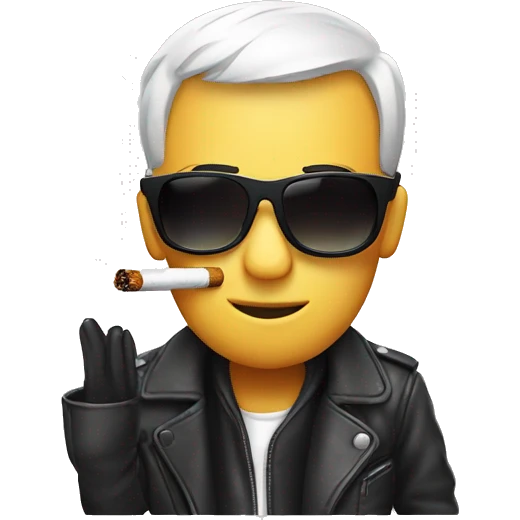 cigarette wearing sunglasses and holding a cigarette  emoji