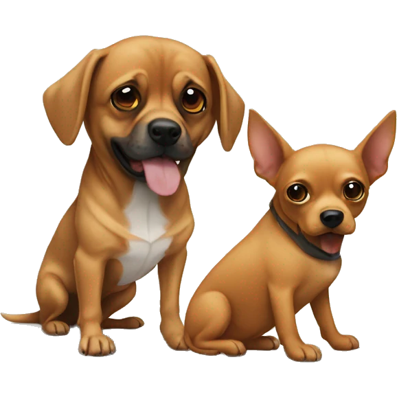 Chihuahua and a bloodhound best friends emoji