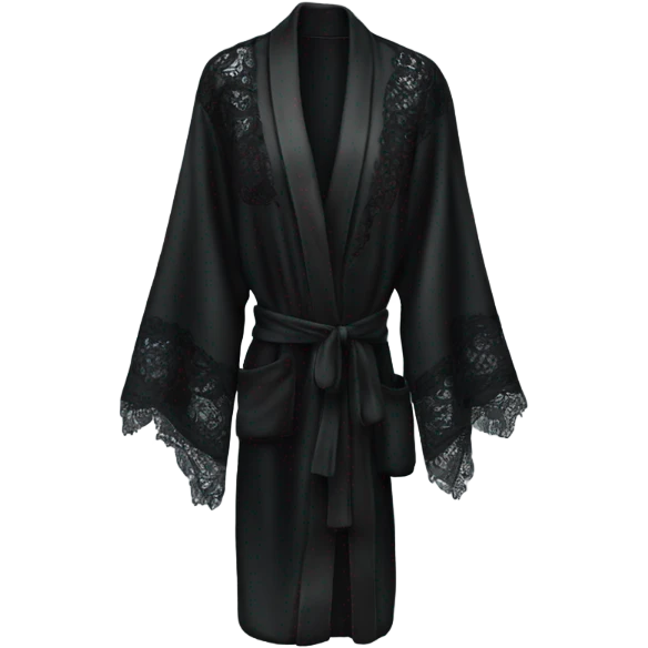 black silk robe with lace emoji