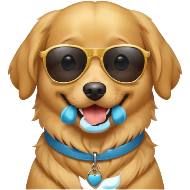 Dog wearing sunglasses emoji