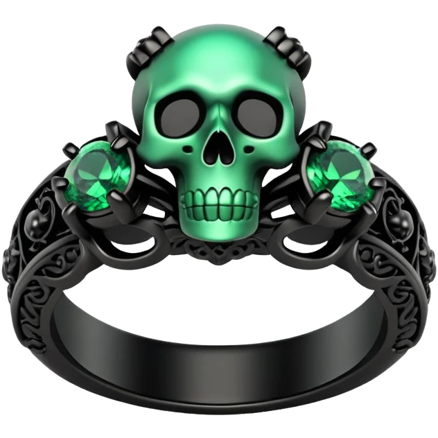 black and green horror engagement ring emoji