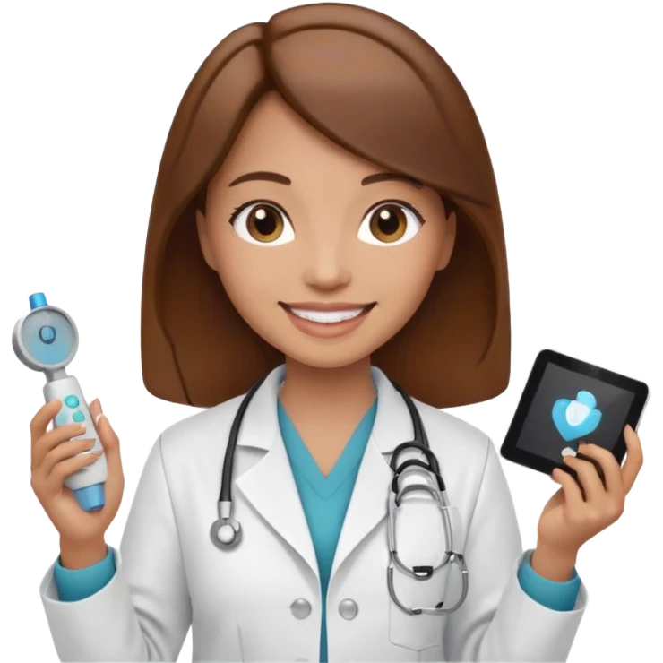 Can you make an emoji of a light skin brown hair ultrasound technician emoji