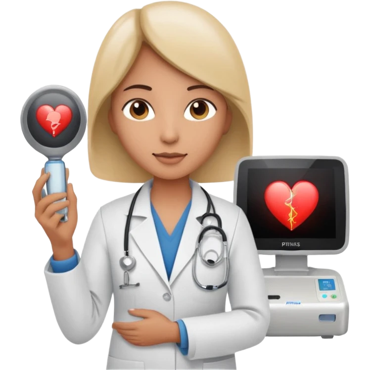 Cardiac sonographer with Philips ultrasound machine emoji