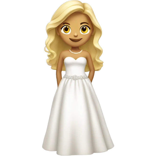 blonde girl in wedding dress emoji