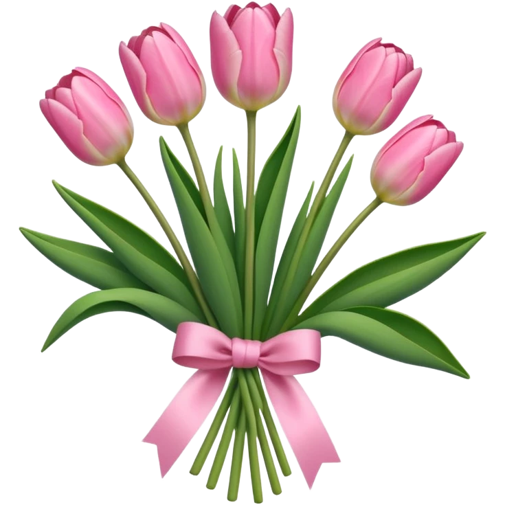 Baby Pink tulips tied emoji