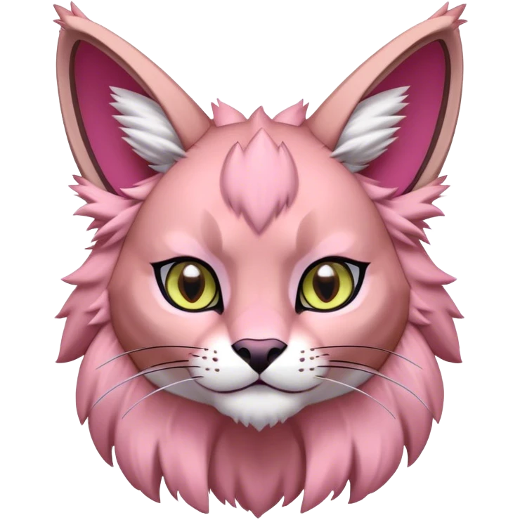 A pink lynx-caracal-fakemon-Digimon-creature-hybrid emoji