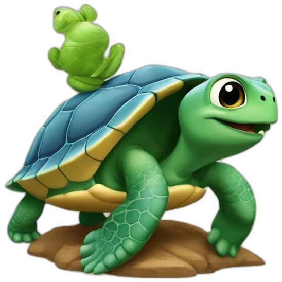 Chat sur tortue emoji