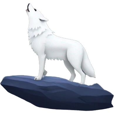 white wolf howling at the moon emoji