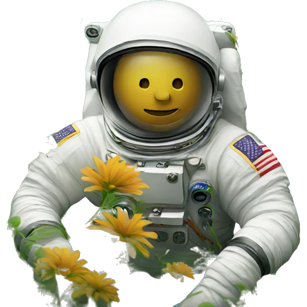 Astronaut floating through weeds emoji