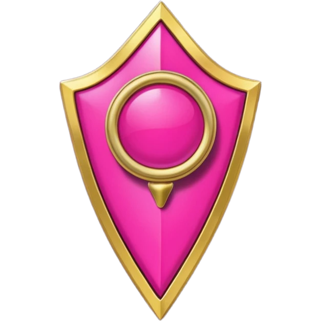 A dark pink location pin with golden details emoji