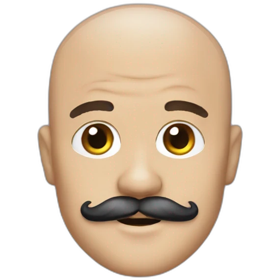 Justin bieber bald with a mustache emoji