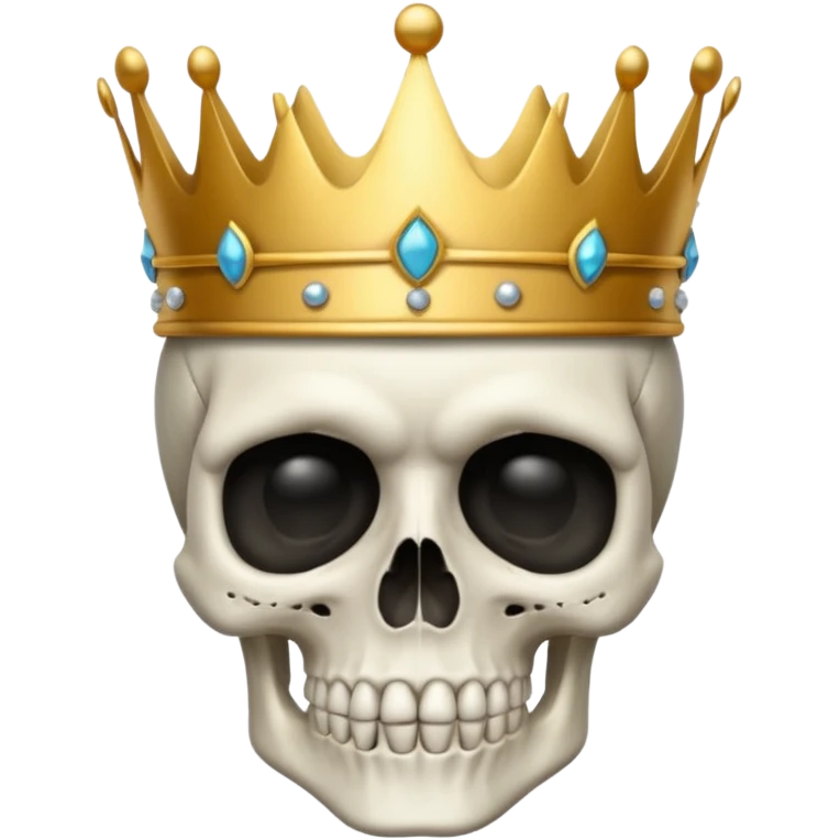 Skull face with a crown emoji