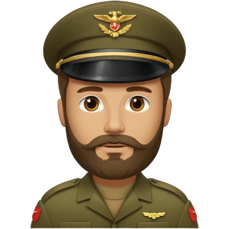 male soldiers with beard with out cap long hair emoji