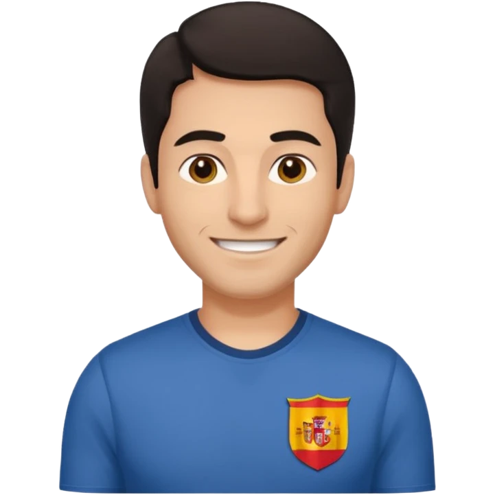 мужчина подтянутый переводчик с испанского темные волосы, пробор справа. без очков , в более свободной форме одежды.  emoji