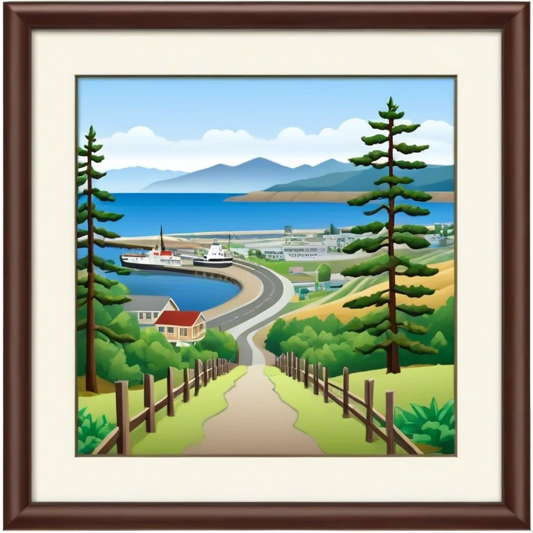 Port Angeles Washington town and walking trail emoji