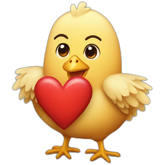 chicken with heart emoji