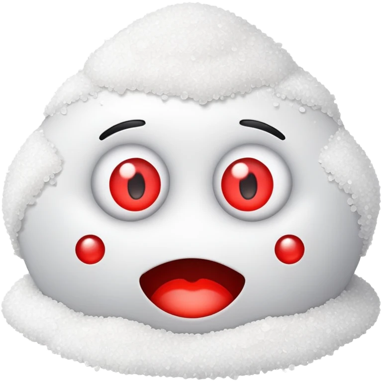 Emoji with red eyes and a line of salt  emoji