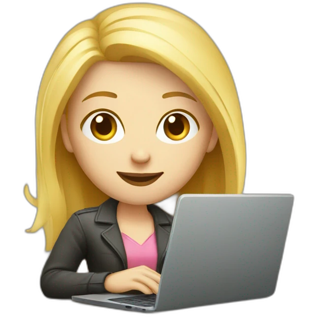 blond white web developer woman laptop emoji