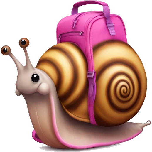snail with pink backpack emoji