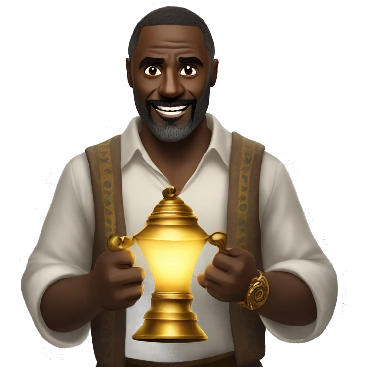 idris elba genie with lamp emoji