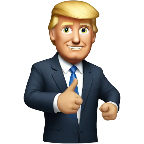 Trump holding up his ring finger emoji